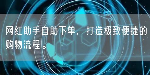网红助手自助下单，打造极致便捷的购物流程。