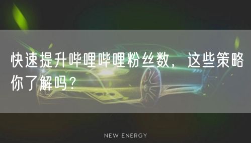 快速提升哔哩哔哩粉丝数，这些策略你了解吗？