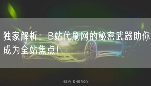 独家解析：B站代刷网的秘密武器助你成为全站焦点！