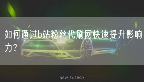 如何通过b站粉丝代刷网快速提升影响力？