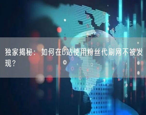 独家揭秘：如何在b站使用粉丝代刷网不被发现？