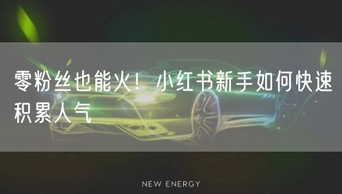 零粉丝也能火！小红书新手如何快速积累人气