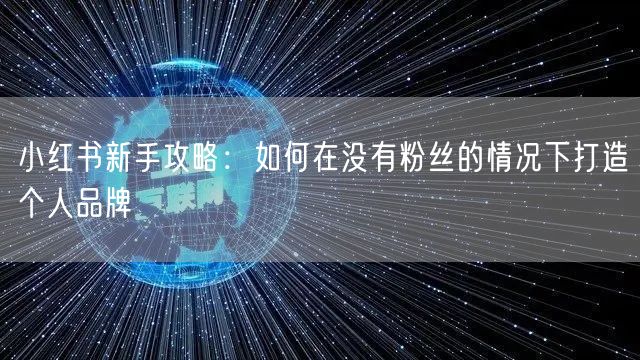 小红书新手攻略：如何在没有粉丝的情况下打造个人品牌