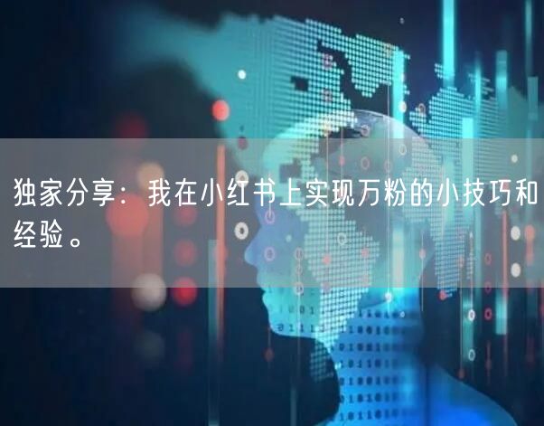 独家分享：我在小红书上实现万粉的小技巧和经验。
