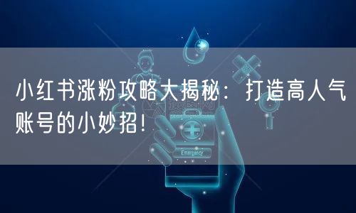 小红书涨粉攻略大揭秘：打造高人气账号的小妙招！