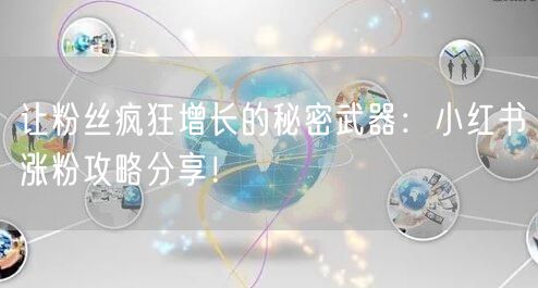 让粉丝疯狂增长的秘密武器：小红书涨粉攻略分享！