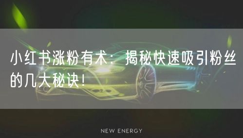 小红书涨粉有术：揭秘快速吸引粉丝的几大秘诀！