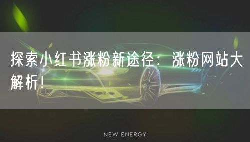 探索小红书涨粉新途径：涨粉网站大解析！