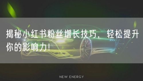 揭秘小红书粉丝增长技巧，轻松提升你的影响力！