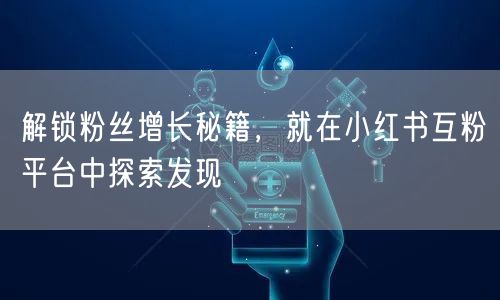 解锁粉丝增长秘籍，就在小红书互粉平台中探索发现