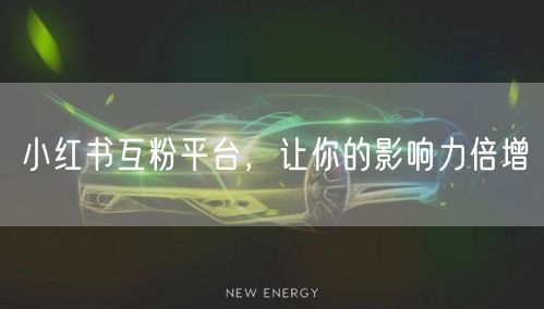 小红书互粉平台，让你的影响力倍增