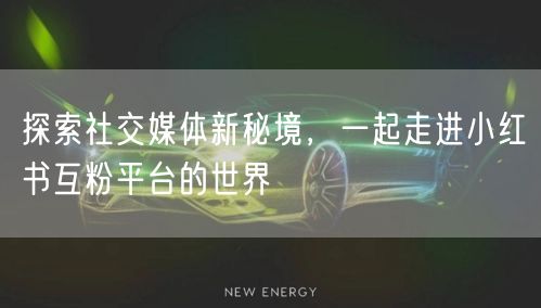 探索社交媒体新秘境，一起走进小红书互粉平台的世界