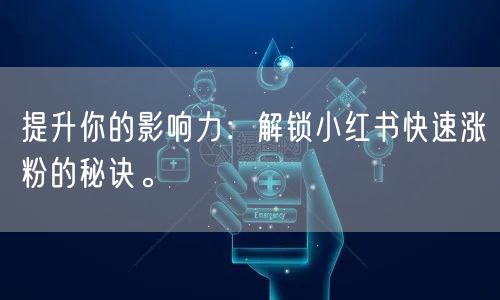 提升你的影响力：解锁小红书快速涨粉的秘诀。