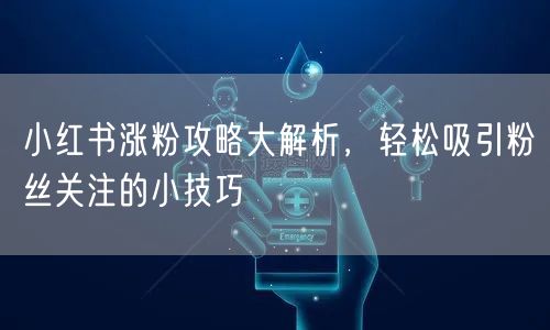 小红书涨粉攻略大解析，轻松吸引粉丝关注的小技巧