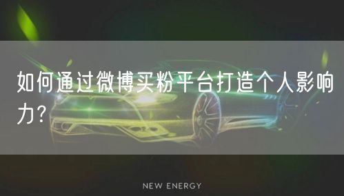 如何通过微博买粉平台打造个人影响力？