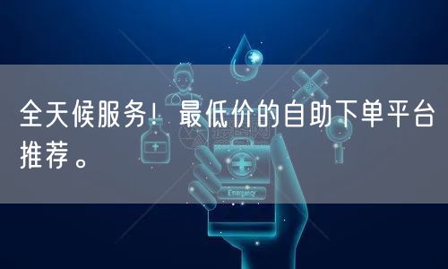 全天候服务！最低价的自助下单平台推荐。