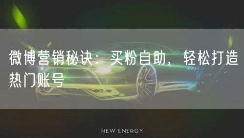 微博营销秘诀：买粉自助，轻松打造热门账号
