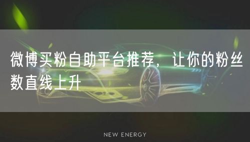 微博买粉自助平台推荐，让你的粉丝数直线上升