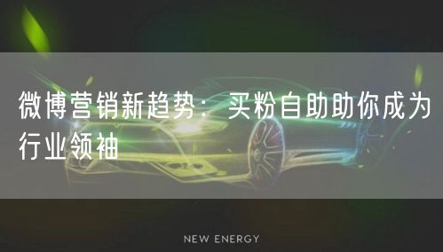 微博营销新趋势：买粉自助助你成为行业领袖