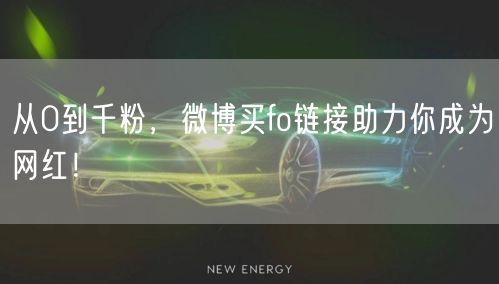 从0到千粉，微博买fo链接助力你成为网红！