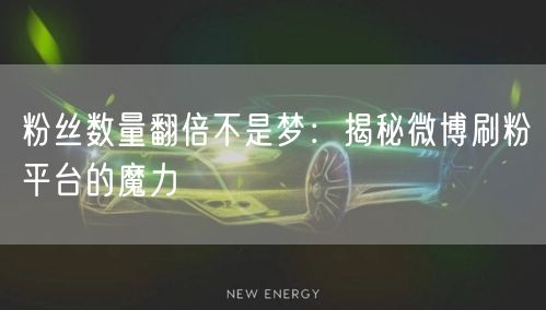 粉丝数量翻倍不是梦：揭秘微博刷粉平台的魔力