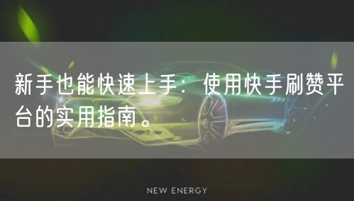 新手也能快速上手：使用快手刷赞平台的实用指南。