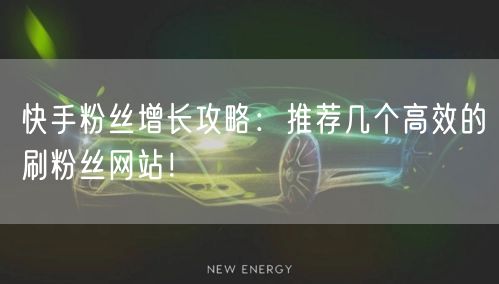 快手粉丝增长攻略：推荐几个高效的刷粉丝网站！