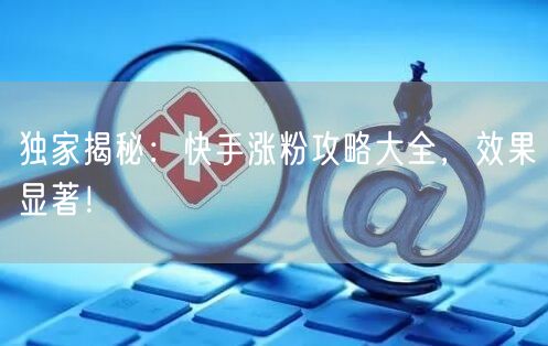 独家揭秘：快手涨粉攻略大全，效果显著！