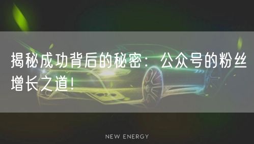 揭秘成功背后的秘密：公众号的粉丝增长之道！