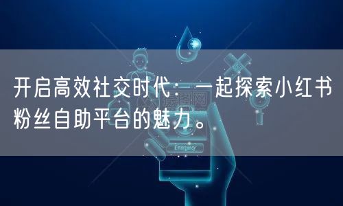 开启高效社交时代：一起探索小红书粉丝自助平台的魅力。