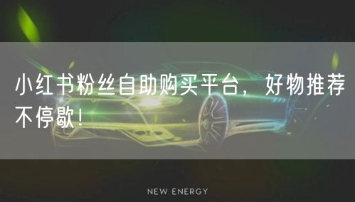 小红书粉丝自助购买平台，好物推荐不停歇！