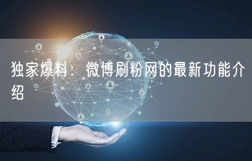 独家爆料：微博刷粉网的最新功能介绍