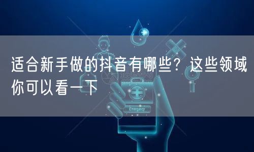 适合新手做的抖音有哪些？这些领域你可以看一下