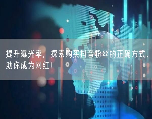 提升曝光率，探索购买抖音粉丝的正确方式，助你成为网红！