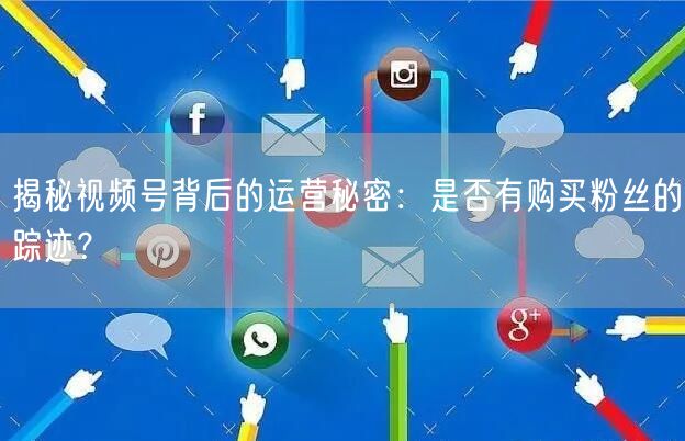 揭秘视频号背后的运营秘密：是否有购买粉丝的踪迹？