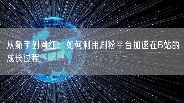 从新手到网红：如何利用刷粉平台加速在B站的成长过程