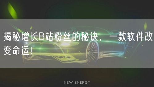 揭秘增长B站粉丝的秘诀，一款软件改变命运！