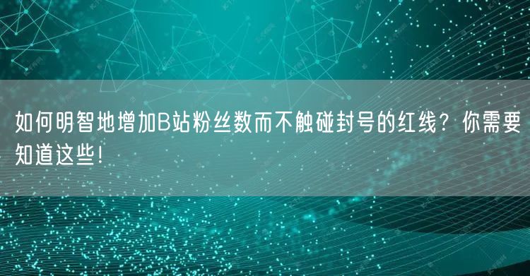如何明智地增加B站粉丝数而不触碰封号的红线？你需要知道这些！