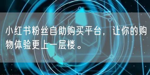 小红书粉丝自助购买平台，让你的购物体验更上一层楼。